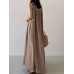 Solid Color Sleeveless Loose Cotton Maxi Dress